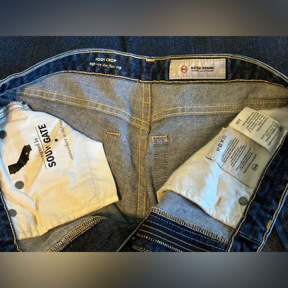 AG-ED DENIM High-Rise Slim Flare Jodi Crop Faded Blue Jeans- Women Size 29R - Picture 8 of 9